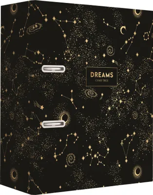 Produktbild von Interdruk Ordner A4 75mm 2 Ringe Hs Kraft Metallic Dreams Black