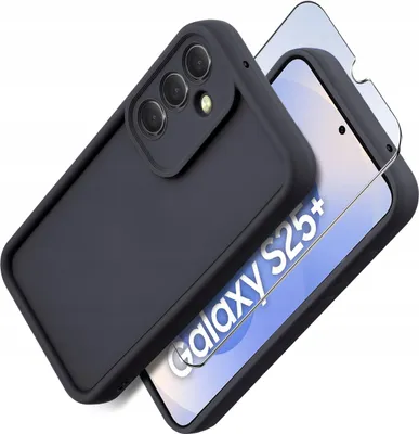 Zdjęcie produktu dla Etui do Samsung S25+ Plus silikonowe MATOWE + Szkło ochronne na ekran 9H