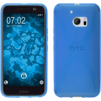 Produktbild von PhoneNatic Case kompatibel mit HTC 10 - blau Silikon Hülle X-Style + 2 Schutzfolien