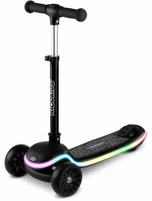 Immagine prodotto di Ricokids 766000: monopattino a tre ruote per l'apprendimento dell'equilibrio, modello Leddi, con luci LED RGB, colore nero