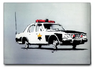 Zdjęcie produktu dla Giallobus - Radiowóz - Banksy - 100D x 70S cm - Obraz - Standaard frame canvas