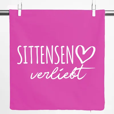 Produktbild von Huuraa Kissenbezug Sittensen verliebt 40x40cm Fuchsia Baumwolle Dekokissenbezug Geschenkidee