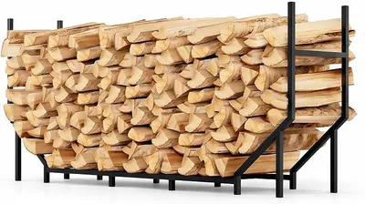 Image de Étagère extérieure pour bois de chauffage, 1,8 m, étagères en bois pour bois de chauffage, support pour bois de chauffage, intérieur, étagère en bois pour cheminée, étagère en métal robuste pour bois de chauffage