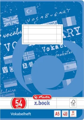Produktbild von Vokabelheft A5 40 Blatt Lineatur 54Mix Packung mit 5 Stück