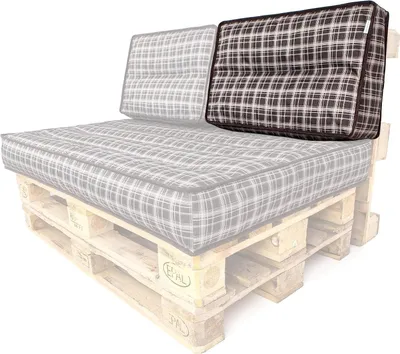 Immagine prodotto di Cuscino per pallet schienale 60x40 cm sfoderabile impermeabile Cuscini per pallet Cuscini per pallet da giardino Cuscini per pallet da esterno Marrone a scacchiera