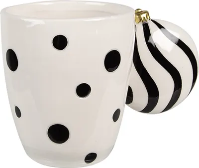 Produktbild von Clayre & Eef Tasse 350 ml Weiß Schwarz Keramik