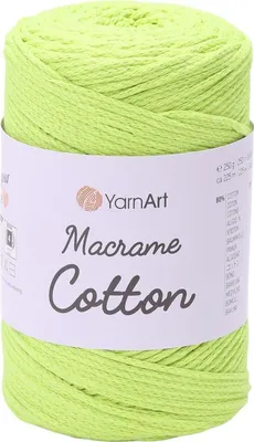 Zdjęcie produktu dla Yarn Art Macrame Bawełna 2 mm 225 m 801 Lime Sznurek