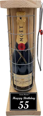 Moet - 55 Happy Birthday - Eiserne Reserve Gitterkäfig Geschenk 55. Geburtstag