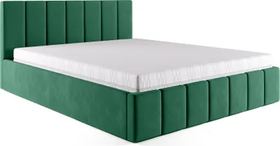 Obrázek produktu pro MEBLITO Čalouněná postel Manželská postel Pescara Postelový box 160x200 cm Zelená (Magic Velvet 2225) Matrace