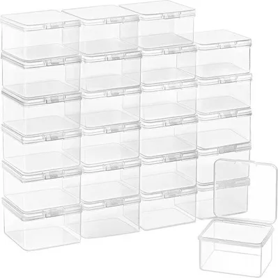 Produktbild von Famanu Mini Aufbewahrungsboxen Set von 24 mit scharnierendem Deckel - transparent