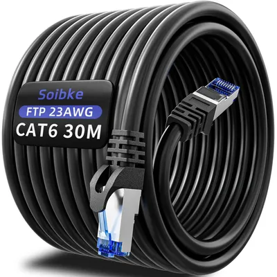 Image de Câble réseau 30 mètres, câble Ethernet Cat 6, haute vitesse