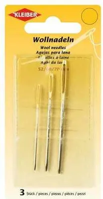 Produktbild von KLEIBER Wollnadel-Set 3-teilig mit Goldöhr