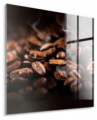 Imagen del producto de STYLER, cuadro de vidrio, 30x30 cm, diseño "Granos Tostados", motivo de café, decoración para pared, ideal para cocina, cafetería, comedor, diseño moderno