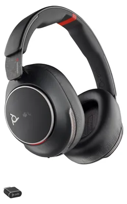 Produktbild von HP Poly Voyager Surround 85 UC USB-C-Headset, für Microsoft Teams , + USB-C/A-Adapter +Ladestation, Verkabelt & Kabellos, 20 - 20000 Hz, Anrufe/Musik/Sport/Alltag, 275 g, Kopfhörer, Schwarz