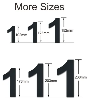 Obrázek produktu pro Číslo domu z nerezové oceli, výška 125 mm, písmo Arial, černá barva, určené pro venkovní použití