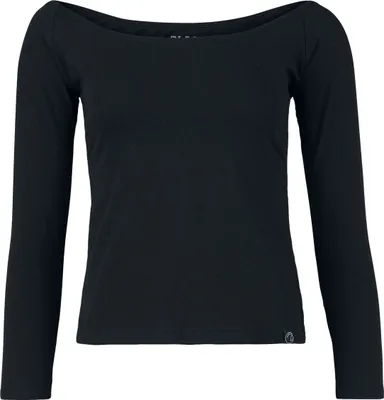 Produktbild von Black Premium by EMP Damen schwarzes Langarmshirt mit U-Boot-Ausschnitt S