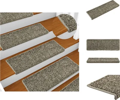 Image de vidaXL Tapis de marches d'escalier 15 pcs 65x21x4 cm Gris - Tapis de marches