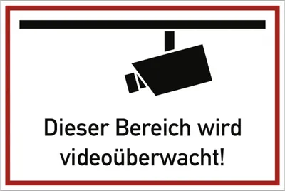 Produktbild von Dreifke® Dieser Bereich wird videoüberwacht, Alu, 600x400 mm