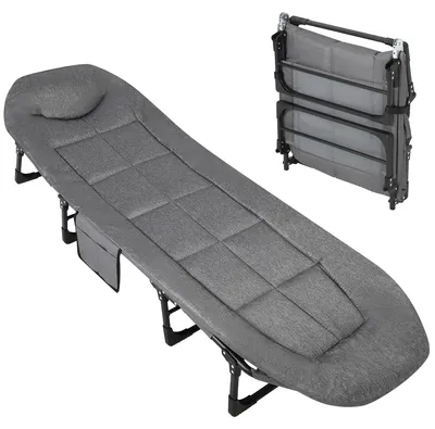 Imagen del producto de Cama plegable portátil con colchón cómodo, ideal para uso en interiores y exteriores