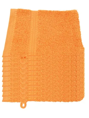 Produktbild von Julie Julsen BIO Waschhandschuh-Set 10 Stk. 15x21 Orange