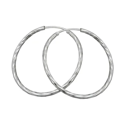 Produktbild von Creole 35mm diamantiert Drahtcreole mit Steckverschluss Silber 925 silber 35x1,8mm