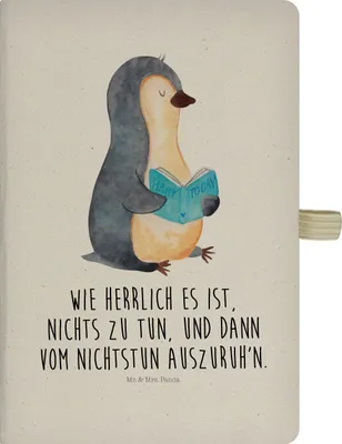 Produktbild von Mr. & Mrs. Panda Tagebuch Pinguin Buch - Transparent - Geschenk, Kladde, Reisetagebuch, Urlaub, Lesen, Schreibheft, Ferien, notizbuch, Journal, Adressbuch