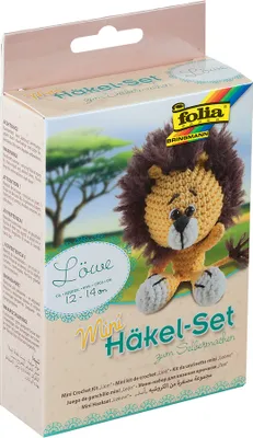 Produktbild von folia Mini-Häkelset "Löwe"