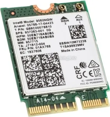 Produktbild von Intel ® Wireless-AC 9560, Eingebaut, Kabellos, M.2, WLAN / Bluetooth, 1730 Mbit/s, Grün, Grau