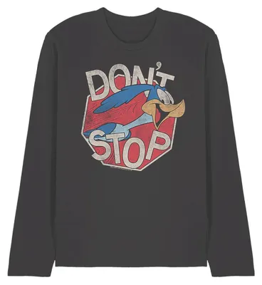 Image de T-shirt à manches longues Looney Tunes - "Dont Stop", modèle unie pour hommes et femmes, référence TV40794 (taille S), couleur anthracite