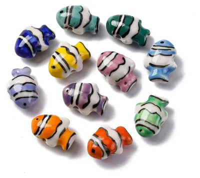 Productafbeelding van Koraalduif-keramische kralen - Handgemaakt - Geschikt voor sieraden maken en knutselprojecten - 20 stuks, verschillende kleuren