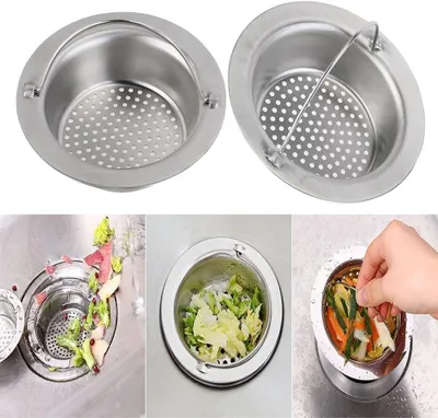 Obrázek produktu pro Nerezové sítko do dřezu, sítko do odtoku dřezu, filtr s 49 otvory, zátka do odtoku dřezu