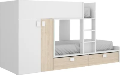 Image de Acerola - Ensemble Chambre, 275x108x150h cm Blanc, 2 Tiroirs