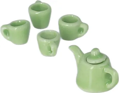 Immagine prodotto di 1:12 casa delle bambole in Vetroceramica tazza da tè set fai da te in porcellana in miniatura per la decorazione