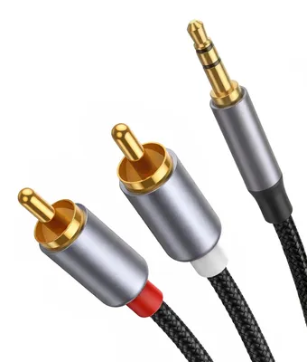 Produktbild von Qost – AUX auf RCA Kabel – 10 Meter – 3,5 mm Klinke auf 2 RCA Stereo – Audio Kabel – 3,5 mm Klinke auf 2 Cinch Stecker