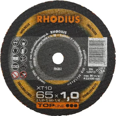 Obrázok produktu pre Rhodius XT10 MINI 206801 Cutting disc (straight) 65 mm 1 pc(s) Stainless steel, Steel