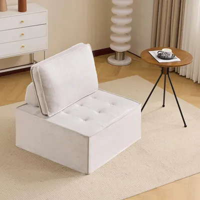 Produktbild von MODFU Wohnzimmer-Sessel Einzelsofa für Wohnungen, Studentenapartments,Sitzgarnitur Relaxsessel aus Leinenstoff,Beige