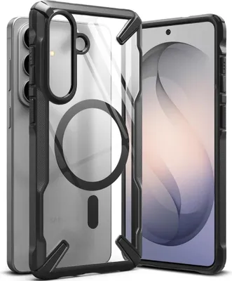 Produktbild von Handyhülle für Galaxy S26 Plus, Ringke Fusion X Magnetic mit MagSafe, Transparent mit Schwarzen Rahmen