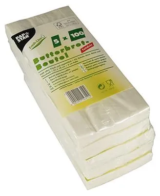 Produktbild von 10000x Butterbrotbeutel 21 cm x 10 cm x 3 cm weiss, fettdicht