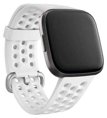 Productafbeelding van Sport siliconen armband voor Fitbit Versa / Versa 2 / Versa Lite - maat S - wit