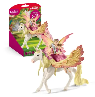Produktbild von SCHLEICH BAYALA, Feya mit Pegasus-Einhorn 70568, Elfe mit Spiegel & Einhorn samt Magnet, Geschenk für Mädchen und Jungen, Geburtstagsdeko & schöne