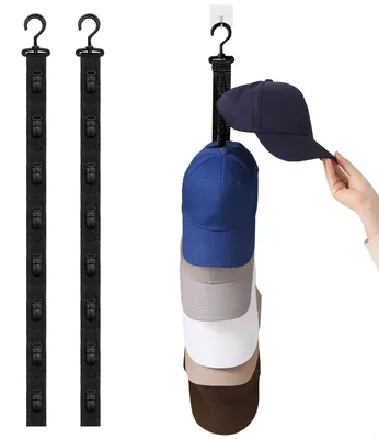 Kappenhalter Wand, 2 Stück, mit 8 Clips, für Baseballcaps und Mützen