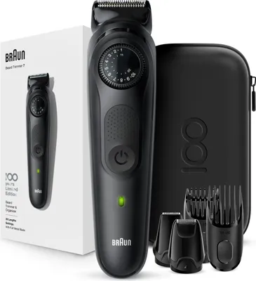 Produktbild von Braun BeardTrimmer 81728158, Waschbar, Wechselstrom/Batterie, Schwarz