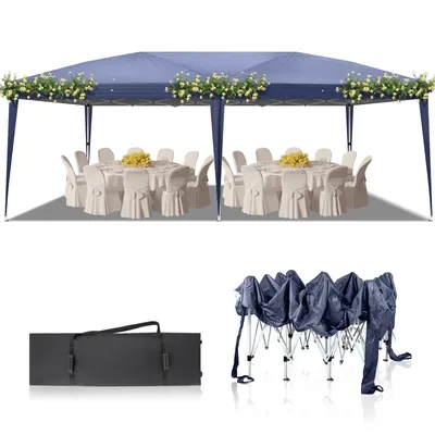 Produktbild von FCH Pavillons & Partyzelte 3x6m, Festzelt Faltpavillon Gartenzelt für Garten Terrasse Feier Party, Wasserdicht & UV-Schutz mit Tasche, Blau