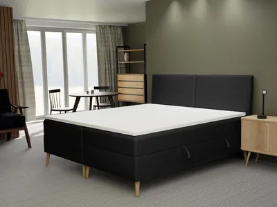 Produktbild von FEDVE Boxspringbett Schlafzimmerbett MUDAN mit 2 Bettkästen, Doppelbett mit Bonell-Matratze und Topper 160x200