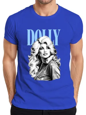Produktbild von Dolly Parton Country Musik Legende Vintage Retro Fan Sängerin Herren T-Shirt, Blau, S