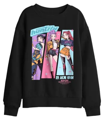 Image de Sweat-shirt pour enfants "Huntrix Anime" sur le thème des chasseurs de démons de la K-Pop – Référence TV42959 (128) (Noir)