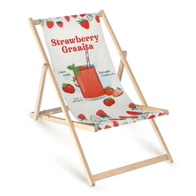 Obrázok produktu pre Drevené ležadlo s potlačou Strawberry Granita