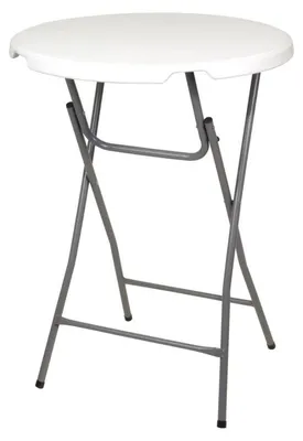 Produktbild von Stehtisch weiß Ø81cm Bartisch Klapptisch Partytisch Bistrotisch Gartentisch