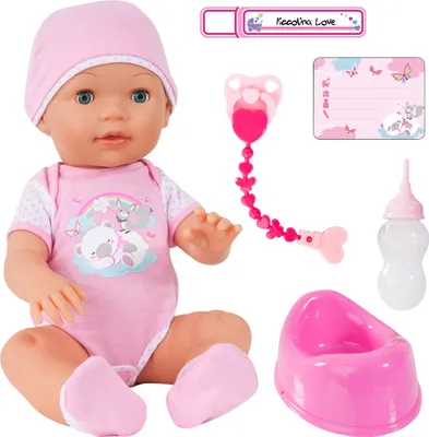 Produktbild von Bayer Design 94209AA Interaktive Puppe Piccolina Love, Trink- und Nässfunktion, bewegt den Mund, blinzelt und schließt die Augen, mit Babylauten
