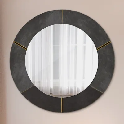 Obrázek produktu pro Ø50cm Moderní zrcadlo - Nástěnné zrcadlo - Ložnice - Šedé trojúhelníky
